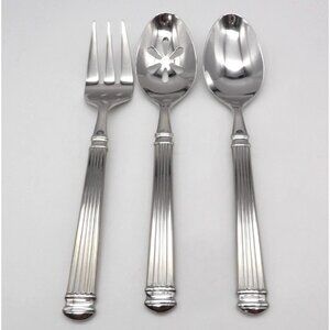 Food Network Cinnamon Stainless Serving Fork & 2 Serving Spoons Set of 3